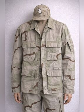 Authentic US Army Desert Camo Set Jacket Pants + New Era Cap Medium